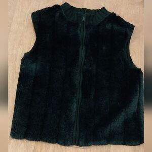 Black Faux Fur Vest